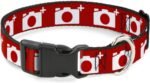 Buckle-Down Cat Collar Breakaway Camera Red White 6 to 9 Inches 0.5 Inch Wide - Image 2