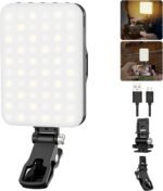 Hagibis LED Camera Light Video Lights Portable Photography Lighting 60 LED 2200mAh Rechargeable Selfie Light 7 Modes, 10-Level Brightness, Portable Clip on Light for Phone/Tablet/Laptop - Image 2