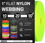 1 Inch Heavy Duty Nylon Webbing Strap Roll for Belt, Backpack, Sling, Collar, Leash, Strapping and More, 10, 20, or 50 Yards, Over 20 Colors - Image 2