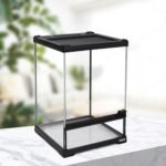 Mini Reptile Glass Terrarium Tank 8"*8"*10" Full View with Front Opening Door,Amphibians Enclosure Habitat Cage for Leopard Gecko Tarantula Young Lizard Hermit Crab Frog Insects Breeding - Image 6