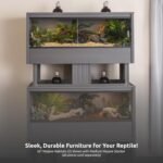 New Age Pet ECOFLEX Mojave Reptile Stacker, Medium - Durable, Moisture-Resistant Wood Plastic Composite, Easy to Clean, Supports Lighting Setups, Gray - 10 Year Warranty - Image 10