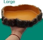 Reptile Water Dish,Resin Reptile Rock Food Feeder Bowl, Water and Food Bowl,Terrarium Decor for Leopard Gecko, Lizard,Spider,Turtle,Scorpion, Chameleon,Hermit Crabs (L, Orange) - Image 6