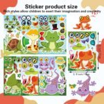 24 PCS Make-a-face Sticker for Kids, Make Your Own Reptile Animal Mix and Match Sticker with Snakes, Lizards, Frogs, Turtles, Kids Party Favor Supplies Craft - Image 4