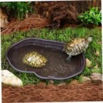 Reptile Water Dish, Reptile Water Dish, 15x11x2 Large Simulation Tortoise, Decorative Plastic for Lizard Gecko Turtle - Image 6