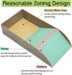 kathson Tortoise Water Dish with Ramp and Basking Platform, Reptile Water Bowl Turtle Soaking Tub Hermit Crab Bathing Pool for Amphibians Habitat Accessories (Brown) - Image 6