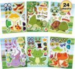 24 PCS Make-a-face Sticker for Kids, Make Your Own Reptile Animal Mix and Match Sticker with Snakes, Lizards, Frogs, Turtles, Kids Party Favor Supplies Craft - Image 2