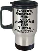 Pet Turtles Alive, Box Turtle, Reptile Themed Gifts, Reptile Travel Mug - World's Greatest Reptile Mom - Image 2