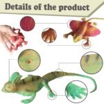 8PCS Plastic Squishy Lizard Toys, Stretchy Rubber Figures, Realistic Soft Reptile Toys for Kids, Party Decoration Figurines Set - Image 5