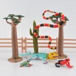 Forest Snake Figurine Lizard Figures Frog Figures 4PCS Tropical Forest Animals Figurines Frog Toys School Project Model for Kids Toddlers Birthday Gift Cake Toppers - Image 6