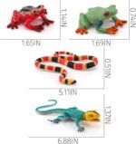 Forest Snake Figurine Lizard Figures Frog Figures 4PCS Tropical Forest Animals Figurines Frog Toys School Project Model for Kids Toddlers Birthday Gift Cake Toppers - Image 7