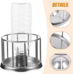 Tortoise Water Bowl, 4.3 Inch Stainless Steel Tortoise Water Dish with Clear Plastic Bottle, Turtle Feeder for Reptile Animals - Image 3