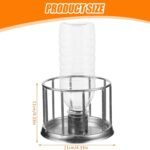 Tortoise Water Bowl, 4.3 Inch Stainless Steel Tortoise Water Dish with Clear Plastic Bottle, Turtle Feeder for Reptile Animals - Image 5