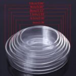 Shrimp Feeder Glass Feeding Dish Aquarium Fish for Reptiles Round Clear Food Bowl 3.9" 3.5" 3.2" 2.6" 2.4" Tra - Image 3