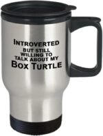Pet Turtles Alive, Box Turtle, Reptile Themed Gifts, Reptile Travel Mug - Introvert Stuff, Introverted But Still Willing to Talk About Reptiles - Image 3