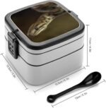 Snake Reptile Bento Box Adult Lunch Box Two Layers Design with Hand Carry And Spoon for Work Camp Travel - Image 3