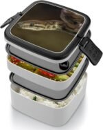 Snake Reptile Bento Box Adult Lunch Box Two Layers Design with Hand Carry And Spoon for Work Camp Travel - Image 5