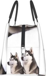Husky Dogs Lunch Bag for Women Men Reusable Lunch Tote Bags Insulated Lunch Box Leakproof Lunch Pail Bag Large Capacity Cooler Food Lunch Containers for Work Travel Outdoor - Image 4