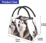 Husky Dogs Lunch Bag for Women Men Reusable Lunch Tote Bags Insulated Lunch Box Leakproof Lunch Pail Bag Large Capacity Cooler Food Lunch Containers for Work Travel Outdoor - Image 8