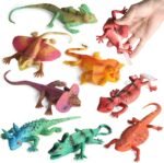 8PCS Plastic Squishy Lizard Toys, Stretchy Rubber Figures, Realistic Soft Reptile Toys for Kids, Party Decoration Figurines Set - Image 2