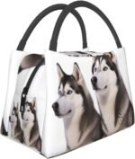Husky Dogs Lunch Bag for Women Men Reusable Lunch Tote Bags Insulated Lunch Box Leakproof Lunch Pail Bag Large Capacity Cooler Food Lunch Containers for Work Travel Outdoor - Image 2