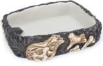 Penn-Plax Reptology Reptile Fossil Rock Food/Water Dish – Great for Bearded Dragons, Geckos, Chameleons, Snakes, Hermit Crabs, and Many More – Medium - Image 2