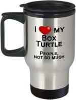 Pet Turtles Alive, Box Turtle, Reptile Themed Gifts, Reptile Travel Mug - I Love My Reptile, Not People - Image 2