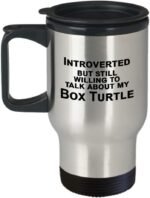 Pet Turtles Alive, Box Turtle, Reptile Themed Gifts, Reptile Travel Mug - Introvert Stuff, Introverted But Still Willing to Talk About Reptiles - Image 2
