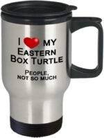Reptile Themed Gifts, Reptile Travel Mug - I Love My Reptile, Not People - Eastern Box Turtle - Image 3
