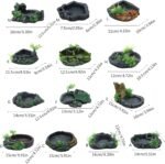 Pet Feeder, Resins Reptiles Water Dishes Antiskid Climb Pet Water Tray Drinking Food Feeders for Tortoises and Lizards Drinking - Image 5