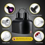 Simple Deluxe Dual Reptile Light Fixture with Separate Switches, Aluminum Reflector 100W Double Dome Heat/UVB Lamp, for Small Animal Terrarium and Tortoise Habitat - Image 4