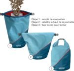 Kurgo Kibble Carrier for Dogs, Dog Food Travel Bag, Pet Travel Food Storage Container, Dog Accessories for Camping, BPA Free, Foldable, Holds 5 Pounds, Coastal Blue - Image 5