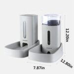 Automatic Self-Dispensing Cat & Dog Feeder and Waterer Set, 3.8L Capacity, Gray, for Small to Medium Pets, Dimensions 12.8in x 7.87in x 12.2in - Image 3
