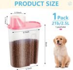 2lb 2.5L Pet Food Storage Container with Measuring Cup BPA Free for Small Dog, Cat, Bird (Pink) - Image 3