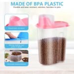 2lb 2.5L Pet Food Storage Container with Measuring Cup BPA Free for Small Dog, Cat, Bird (Pink) - Image 4