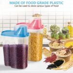 2lb 2.5L Pet Food Storage Container with Measuring Cup BPA Free for Small Dog, Cat, Bird (Pink) - Image 6