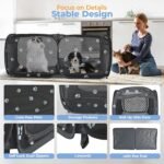 2-in-1 Dog Playpen 58''Pop Up Cat Pet Playpen, Assembly-Free Indoor Outdoor Kitten Enclosure, Breathable Cat Cage Portable Puppy Tent Crates Kennel for Small Animals(No Divider, Unified Space) - Image 6