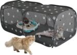 2-in-1 Dog Playpen 58''Pop Up Cat Pet Playpen, Assembly-Free Indoor Outdoor Kitten Enclosure, Breathable Cat Cage Portable Puppy Tent Crates Kennel for Small Animals(No Divider, Unified Space) - Image 2