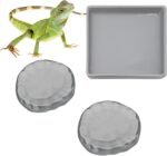 3 Pack Reptile Food Bowl Water Dish, Ceramics Reptile Feeding Bowl, Bearded Dragon Feeding Dish Kit, Tank Terrarium Aquarium Accessory for Hermit Crab Turtle Tortoise Lizard Frog Snail Leopard Gecko - Image 2