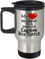 Reptile Themed Gifts, Reptile Travel Mug - My Heart Belongs to a Spoiled Reptile - Eastern Box Turtle - Image 2