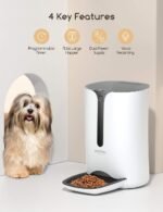 Automatic Cat Feeder, Faroro Dog Food Dispenser for Small Pets with Distribution Alarms, Portion Control, Voice Recorder and Programmable Timer for up to 4 Meals per Day - Image 3