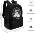 Snake Reptile Flowers Travel Backpack Carry On Backpack Laptop Backpack Casual Work Bag for Hiking Business - Image 3