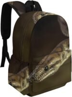 Snake Reptile Lightweight Backpack Travel Daypack Laptop Backpacks with 1 Main Compartment Front Utility Pocket - Image 3