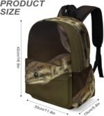 Snake Reptile Lightweight Backpack Travel Daypack Laptop Backpacks with 1 Main Compartment Front Utility Pocket - Image 4