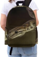 Snake Reptile Lightweight Backpack Travel Daypack Laptop Backpacks with 1 Main Compartment Front Utility Pocket - Image 9