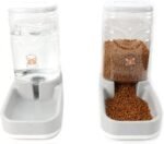 Pet Water Dispenser Food Feeder 1 Gallon and 3-Pounds Dry Food Capacity Automatic Dog Cat Feeders with Food Bowl for Large or Small Dogs (Grey Waterer +Feeder) - Image 6