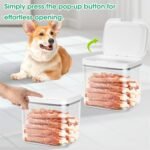 2 Pack Large Dog Treat Container Bins 2 Qt + 3 Qt with One-Press Flip-up Lid, Airtight Pet Dog Cat Treat Jar for Countertop, Pet Biscuit Canister Cookie Holder - Image 3