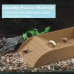 Tortoise Food Dish with Ramp, Plastic Reptile Water Bowl, Tortoise Water Pool, Reptile Climbing Ramp for Turtles Lizards, 13.98"x7.87"x2.36", Brown - Image 4
