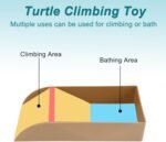 Tortoise Food Dish with Ramp, Plastic Reptile Water Bowl, Tortoise Water Pool, Reptile Climbing Ramp for Turtles Lizards, 13.98"x7.87"x2.36", Brown - Image 5