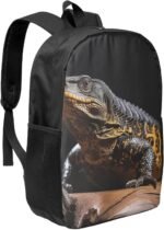 Reptile Monitor Lizard Backpack Waterproof Carry On Shoulder Backpacks Lightweight Travel Casual Daypacks Laptop Bag For Women Men - Image 3