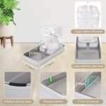 Cat Feeder and Water Dispenser Set(4L), 3 Height Adjustable Raised Automatic Dog Feeder and Dog Water Dispenser for Dogs Cats Pets,with 2 Stainless Steel Bowls, Non-Slip Bottom, Large Capacity - Image 5